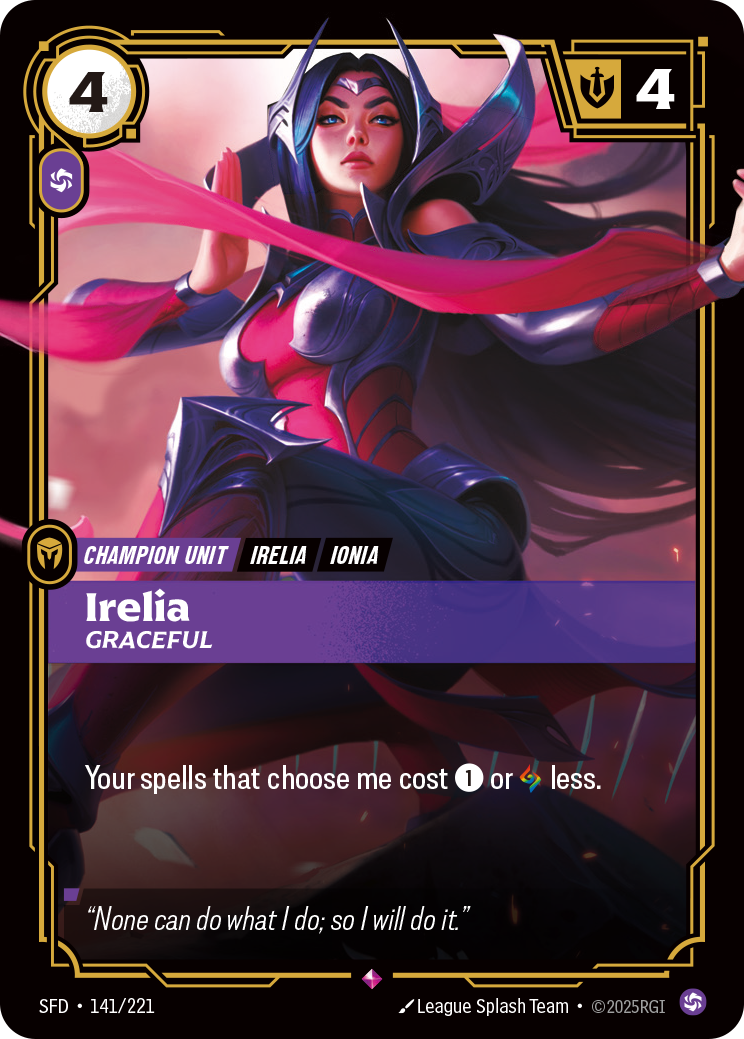 Irelia, Graceful — SFD — Rare — Unit