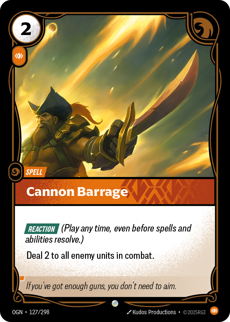 Cannon Barrage — Origins — Common — Spell