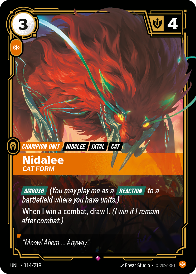 Nidalee - Cat Form — Unleashed — Rare — Unit
