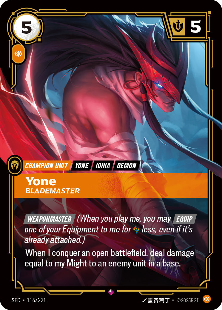 Yone, Blademaster — SFD — Rare — Unit