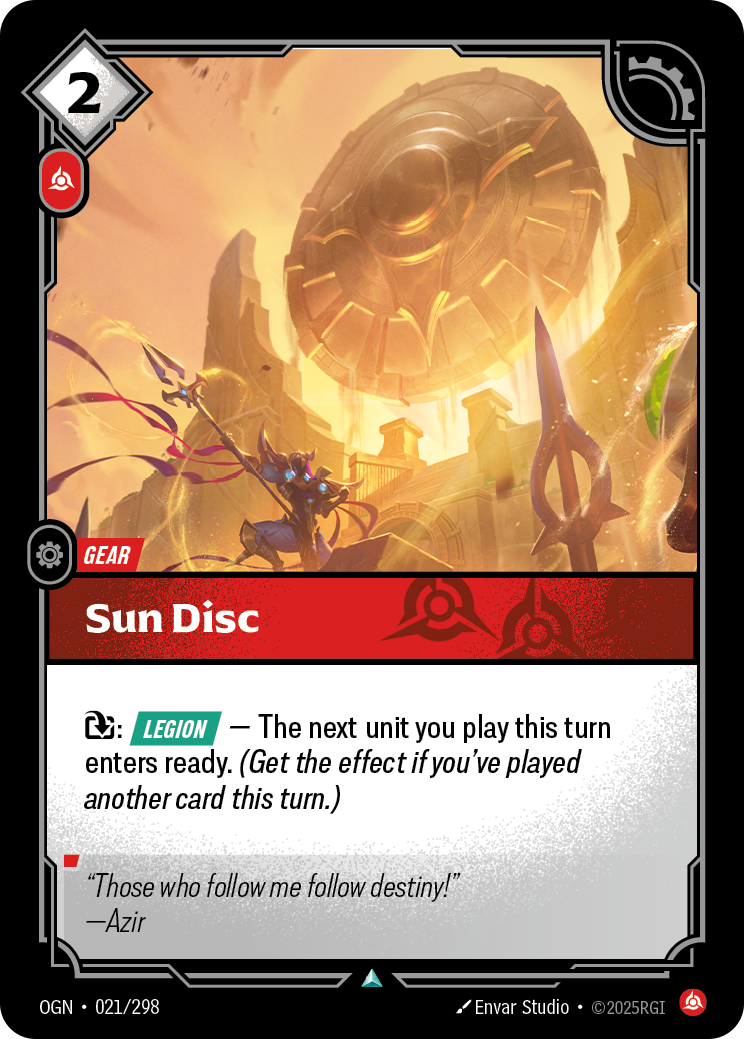 Sun Disc — Origins — Uncommon — Gear
