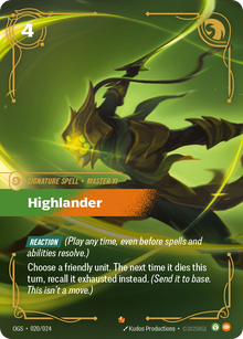 Highlander — Proving Grounds — Epic — Spell