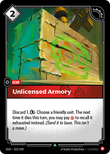 Unlicensed Armory — Origins — Uncommon — Gear