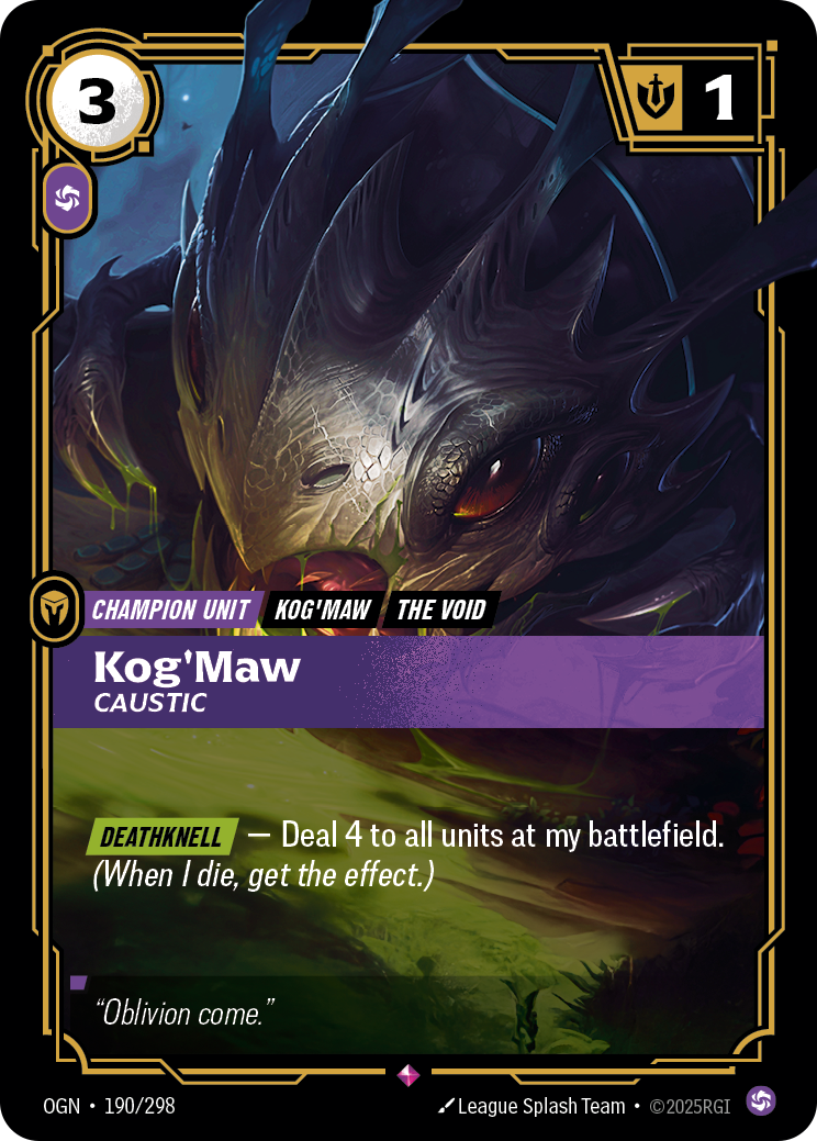 Kog'Maw, Caustic — Origins — Rare — Unit