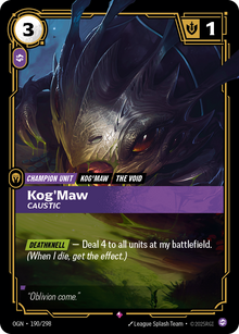 Kog'Maw, Caustic — Origins — Rare — Unit