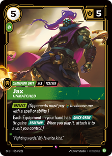 Jax, Unmatched — SFD — Rare — Unit