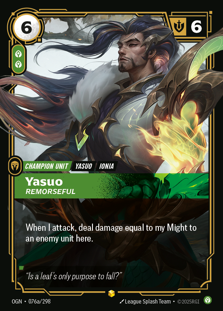 Yasuo, Remorseful — Origins — Showcase — Unit