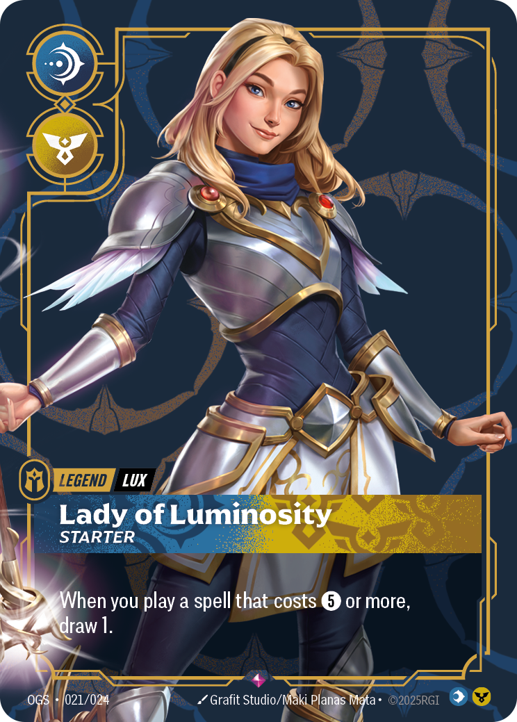 Lux - Lady of Luminosity (Metal) — Riftbound Organized Play Promotional Cards — Rare — Legend