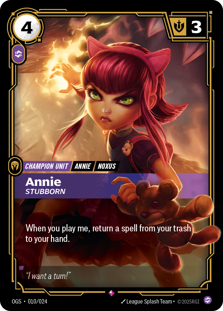 Annie, Stubborn — Proving Grounds — Rare — Unit