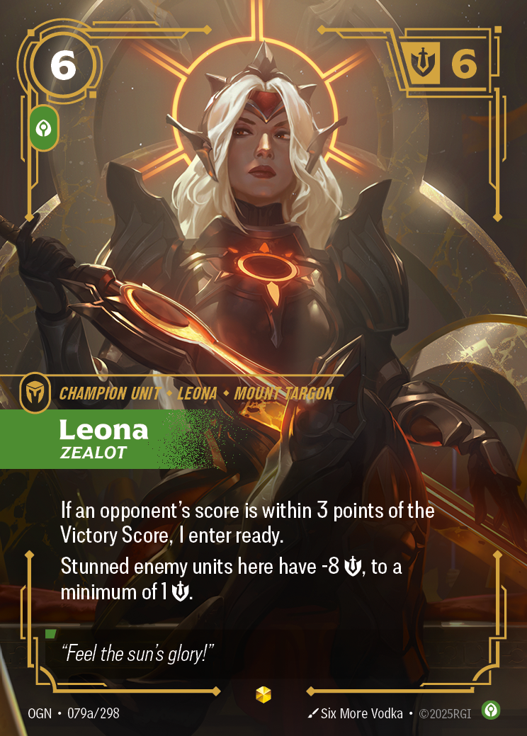 Leona, Zealot — Origins — Showcase — Unit