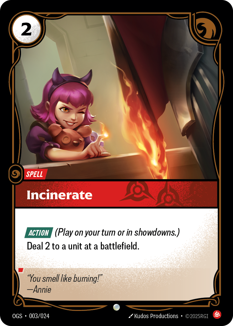 Incinerate — Proving Grounds — Common — Spell