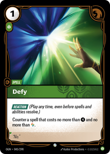 Defy — Origins — Common — Spell