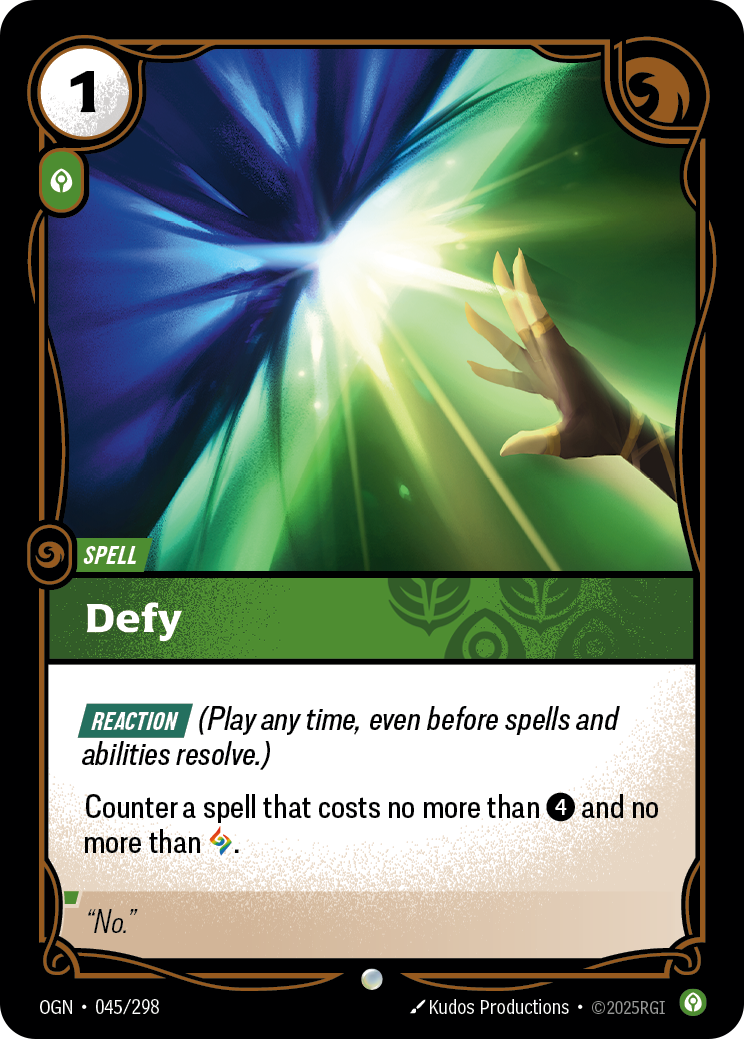 Defy — Origins — Common — Spell