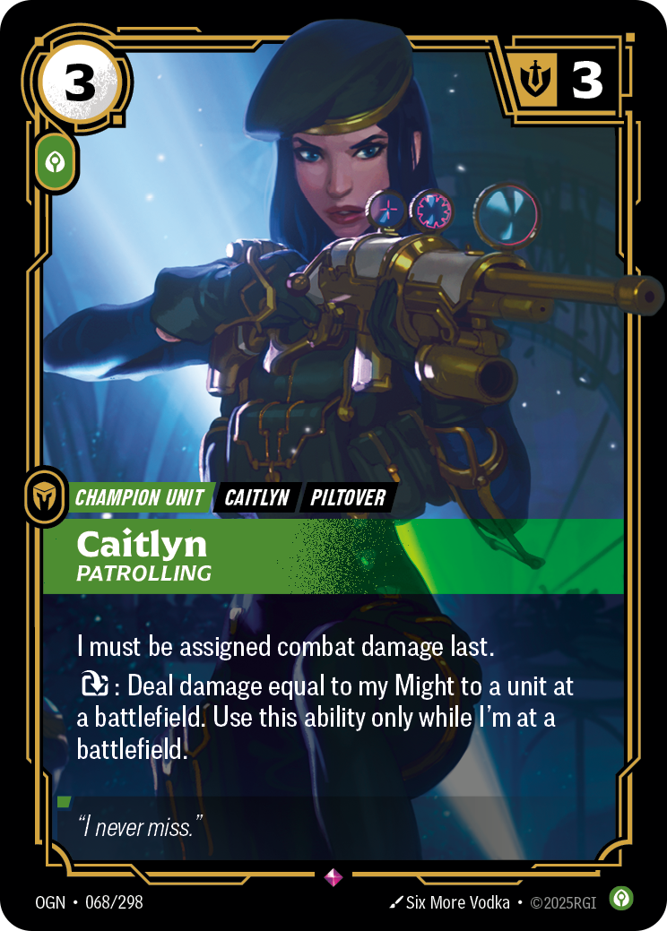 Caitlyn, Patrolling — Origins — Rare — Unit