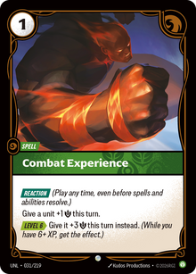 Combat Experience — Unleashed — Common — Spell
