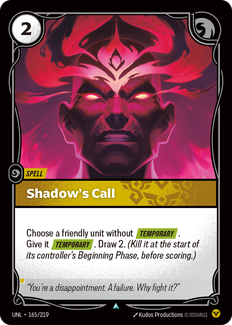 Shadow's Call — Unleashed — Uncommon — Spell
