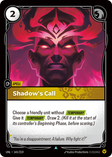 Shadow's Call — Unleashed — Uncommon — Spell