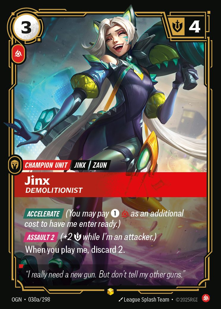 Jinx, Demolitionist — Origins — Showcase — Unit