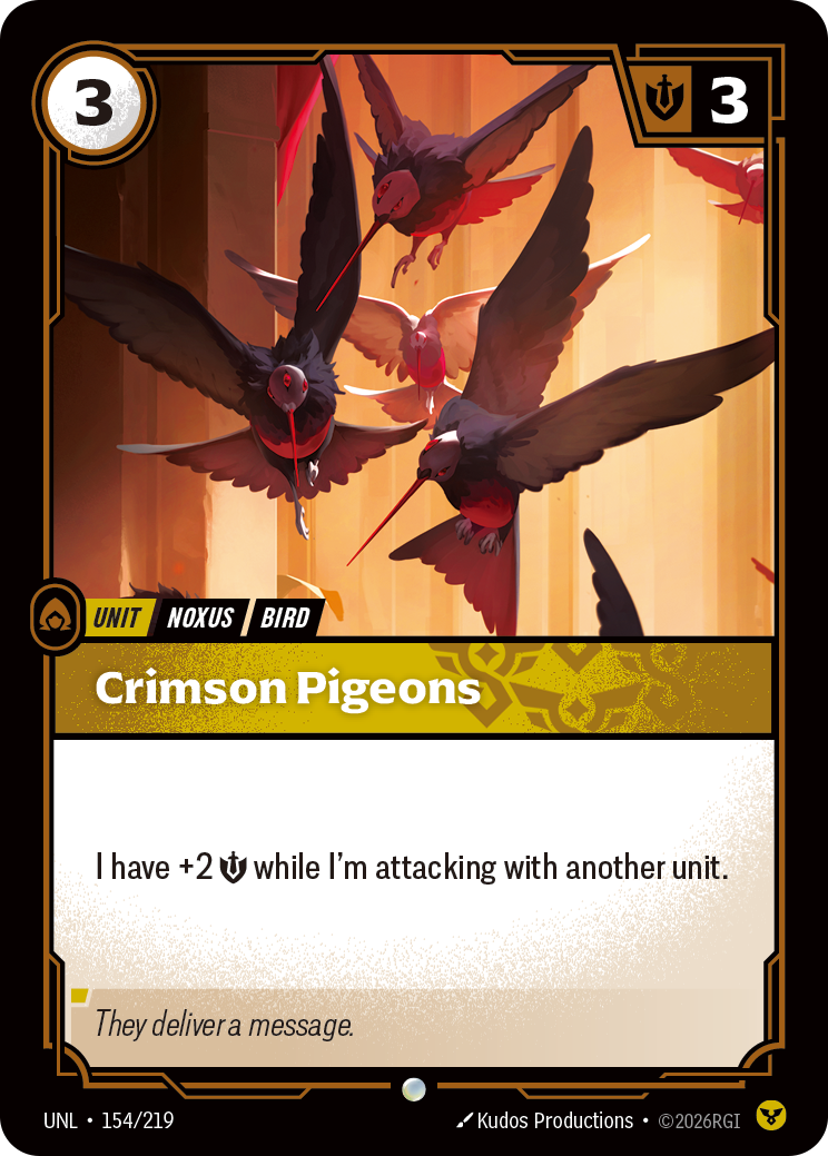 Crimson Pigeons — Unleashed — Common — Unit