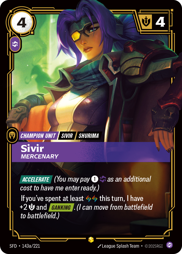 Sivir, Mercenary — SFD — Showcase — Unit