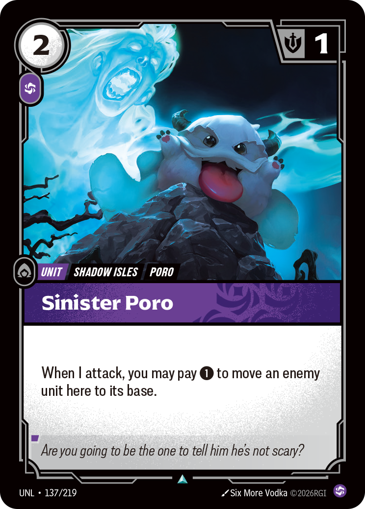 Sinister Poro — Unleashed — Uncommon — Unit