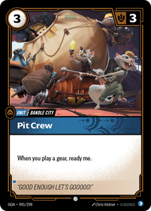 Pit Crew — Origins — Common — Unit