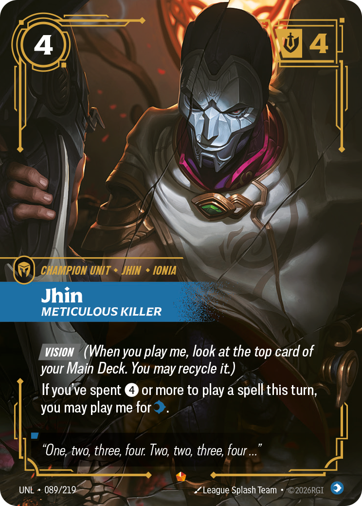 Jhin - Meticulous Killer — Unleashed — Epic — Unit