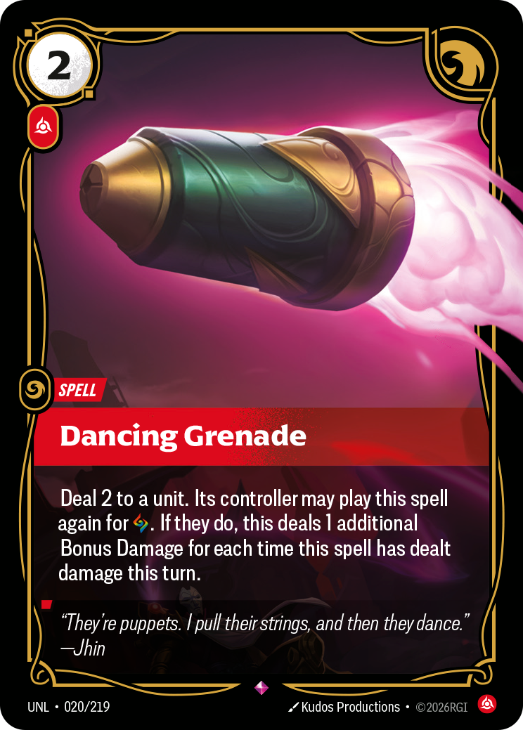 Dancing Grenade — Unleashed — Rare — Spell