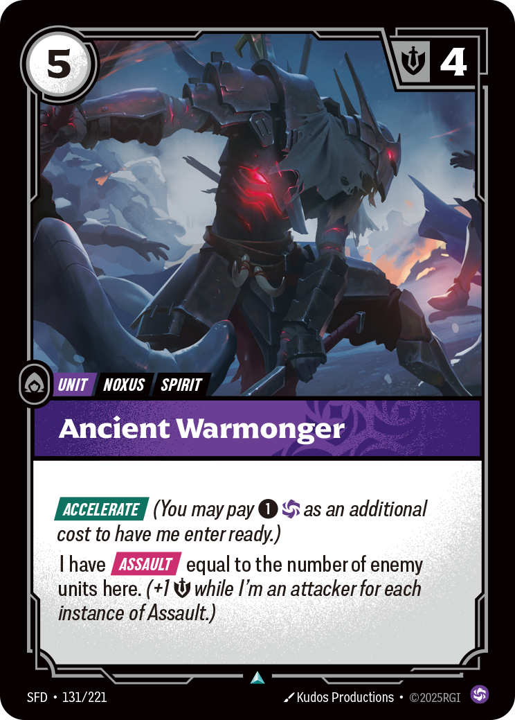 Ancient Warmonger — SFD — Uncommon — Unit