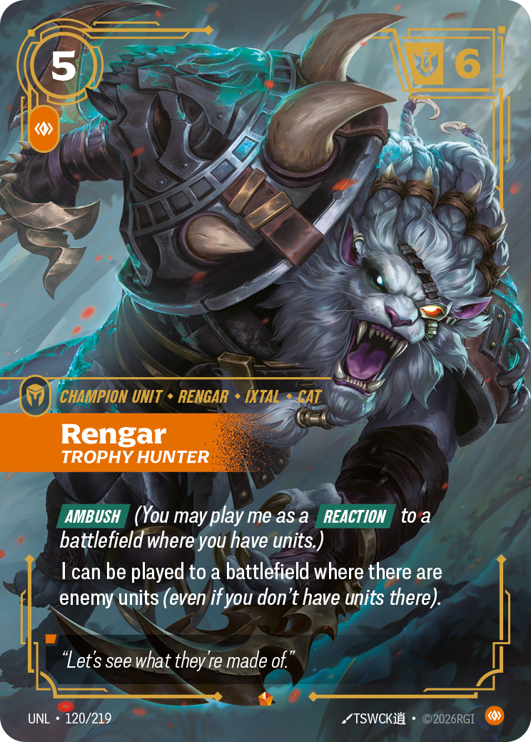 Rengar - Trophy Hunter — Unleashed — Epic — Unit