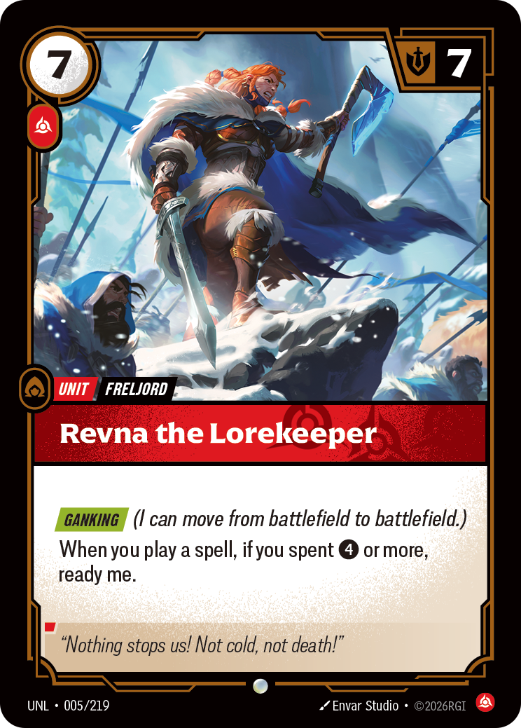 Revna the Lorekeeper — Unleashed — Common — Unit