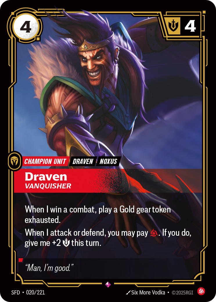 Draven, Vanquisher — SFD — Rare — Unit