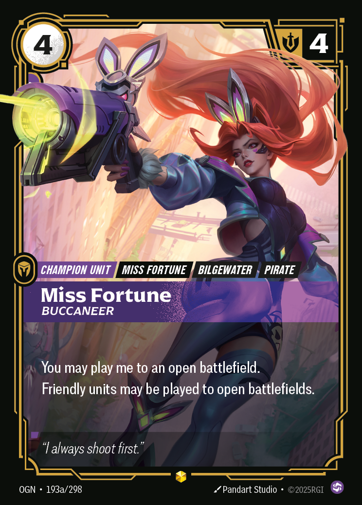Miss Fortune, Buccaneer — Origins — Showcase — Unit