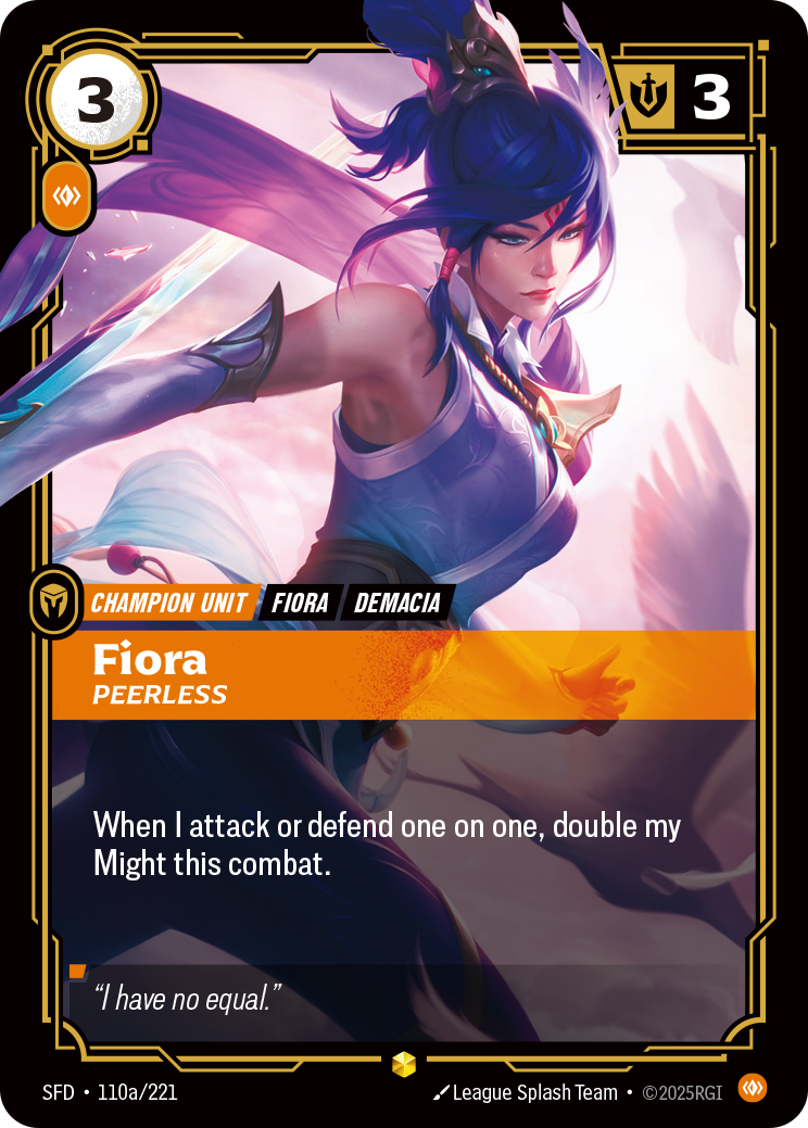 Fiora, Peerless — SFD — Showcase — Unit