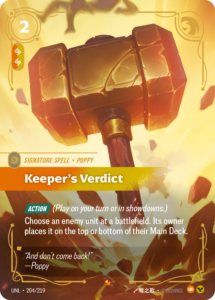 Keeper's Verdict — Unleashed — Epic — Spell