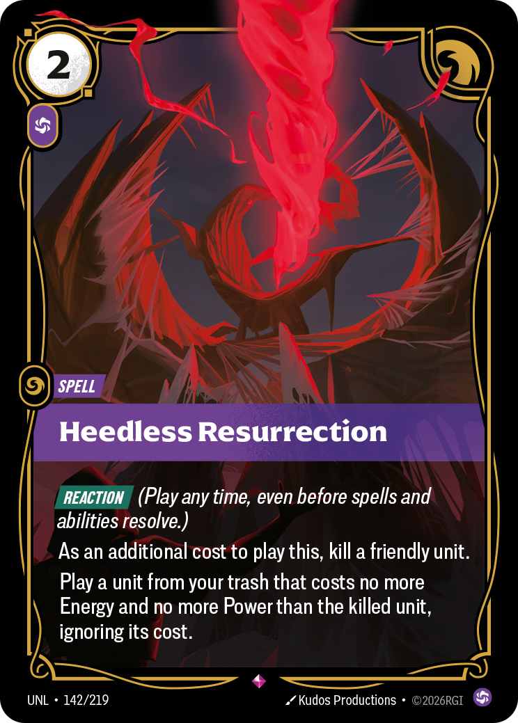 Heedless Resurrection — Unleashed — Rare — Spell