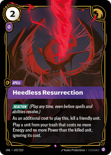 Heedless Resurrection — Unleashed — Rare — Spell