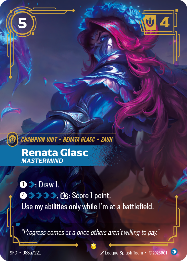 Renata Glasc, Mastermind — SFD — Showcase — Unit