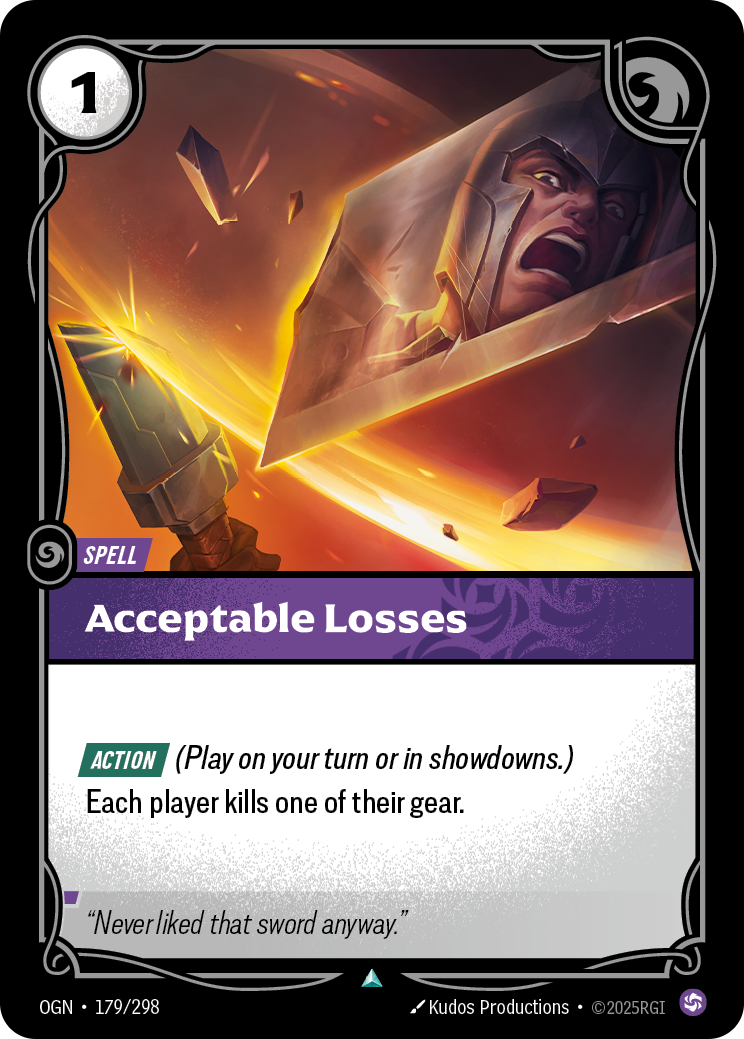 Acceptable Losses — Origins — Uncommon — Spell