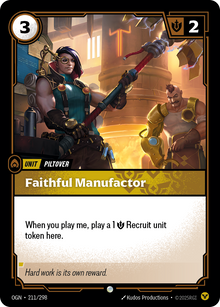 Faithful Manufactor — Origins — Common — Unit