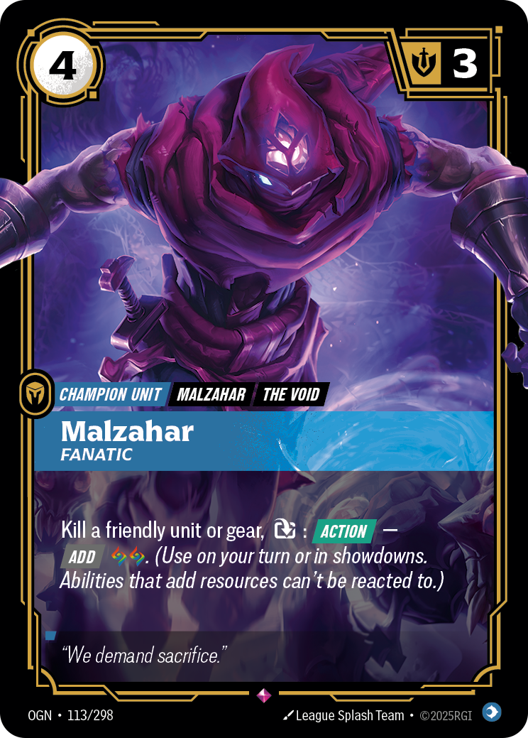 Malzahar, Fanatic — Origins — Rare — Unit
