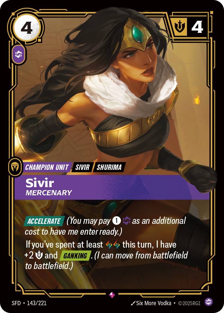 Sivir, Mercenary — SFD — Rare — Unit