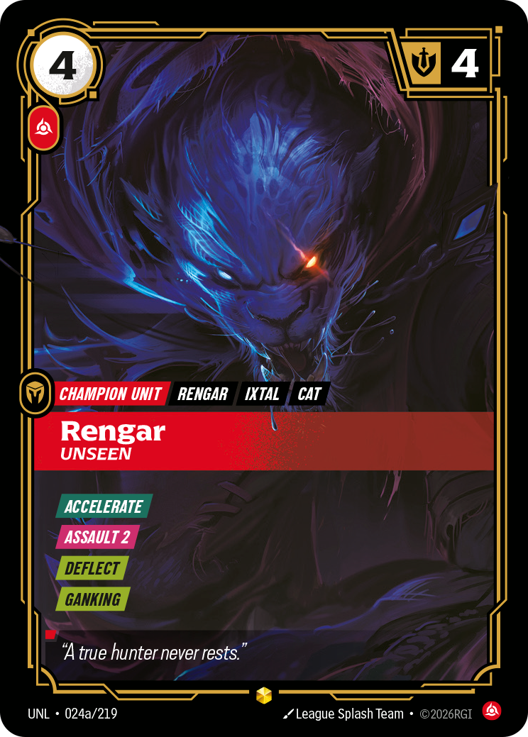 Rengar - Unseen (Alternate Art) — Unleashed — Showcase — Unit