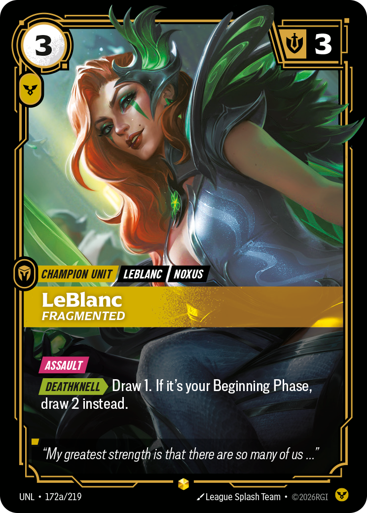 LeBlanc - Fragmented (Alternate Art) — Unleashed — Showcase — Unit