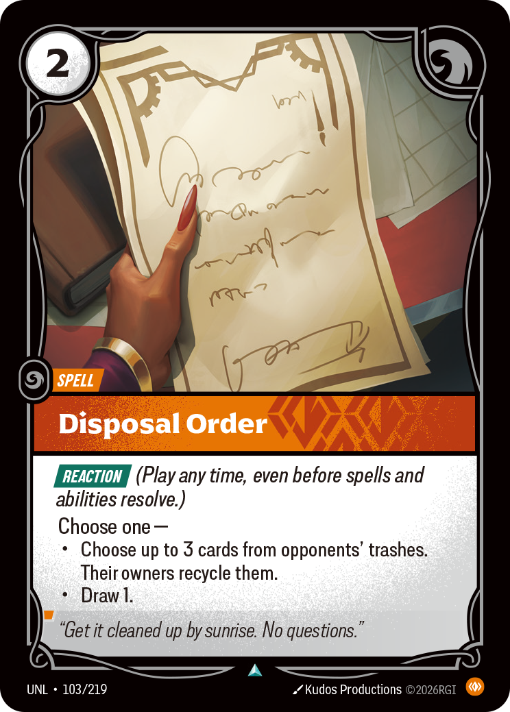Disposal Order — Unleashed — Uncommon — Spell