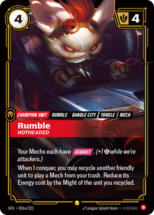 Rumble, Hotheaded — SFD — Showcase — Unit