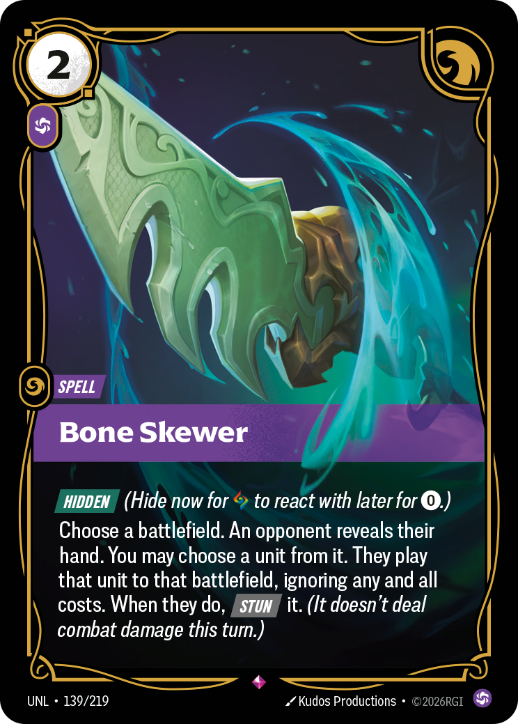 Bone Skewer — Unleashed — Rare — Spell