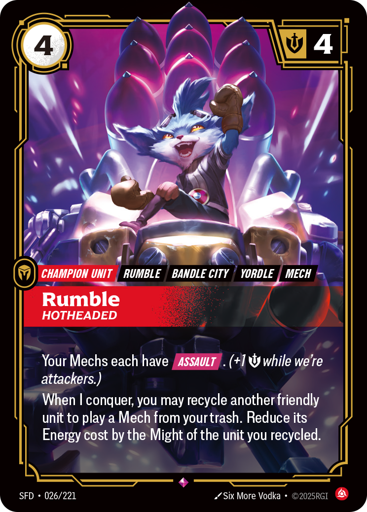 Rumble, Hotheaded — SFD — Rare — Unit