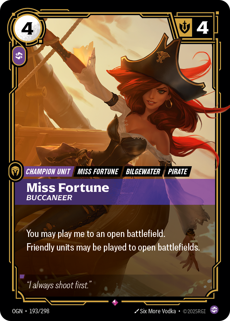 Miss Fortune, Buccaneer — Origins — Rare — Unit