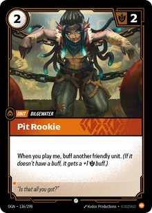 Pit Rookie — Origins — Common — Unit